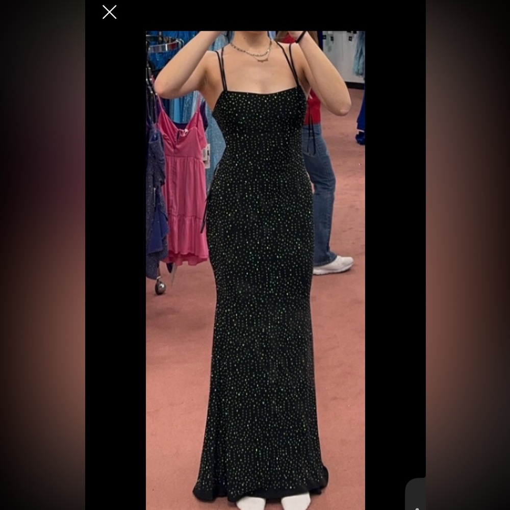 Black Rhinestone Prom Dress